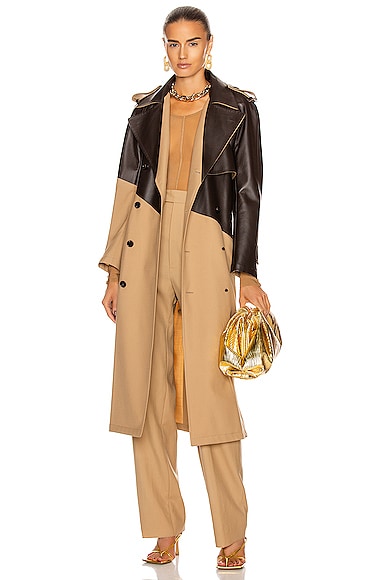 Colorblock Belted Trench Coat