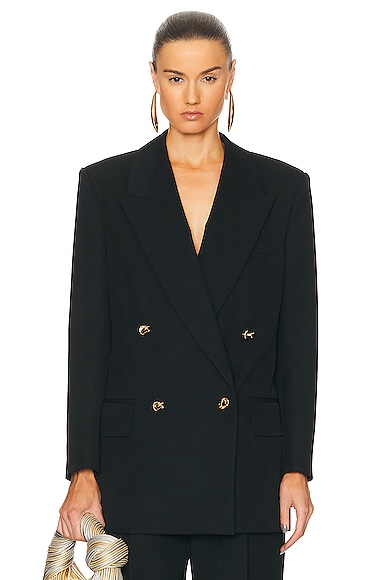 Bottega Veneta Sartorial Wool Twill Jacket in Black