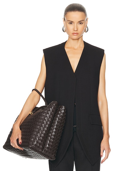 Shop Bottega Veneta Blazer Vest In Fondant & Black