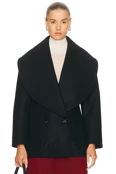Bottega Veneta Wool Short Coat in Black