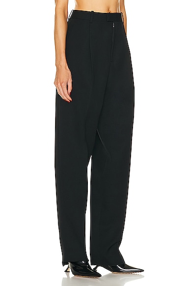 Shop Bottega Veneta Sartorial Wool Twill Trousers In Black