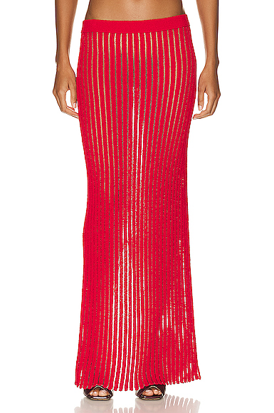 Bottega Veneta Stripes Long Skirt in Vernis