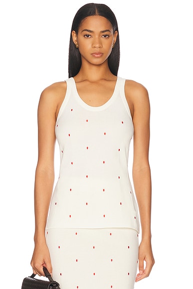 Bottega Veneta Tank Top in Chalk & Vernis