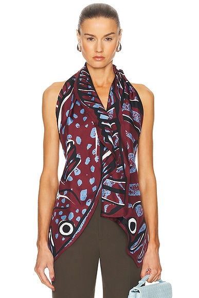 Bottega Veneta Sleeveless Blouse in Black Cherry & Admiral