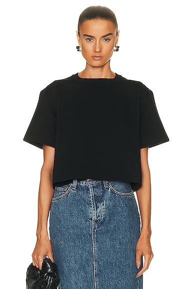 VIP【関税送料無料】希少 Bottega Veneta Froisse Jersey Tee Bottega Veneta Jersey T-shirt in Black | FWRD