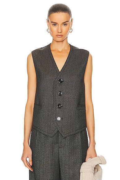 Classic Wool Houndstooth Vest