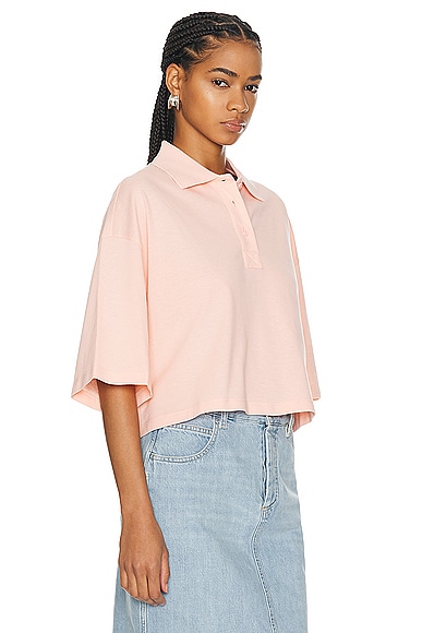 Shop Bottega Veneta Polo Top In Powder Pink