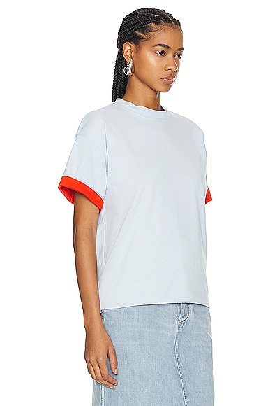 Shop Bottega Veneta Short Sleeve Top In Bubble & Tulip