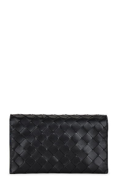Bottega Veneta Wallet On Strap in Black