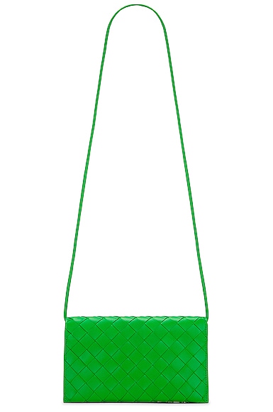 Bottega Veneta Wallet On Strap in Green