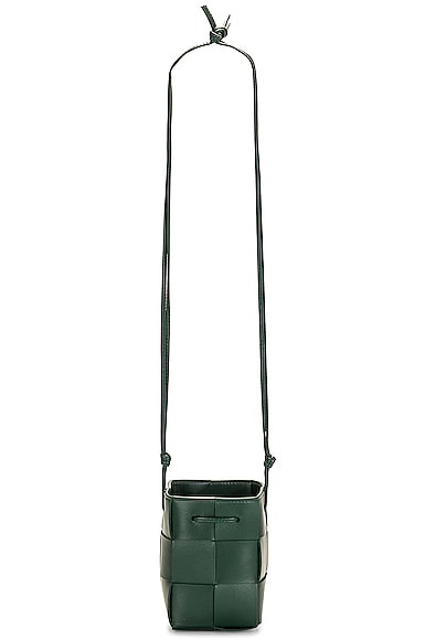 Bottega Veneta Mini Crossbody Bucket In Raintree & Gold