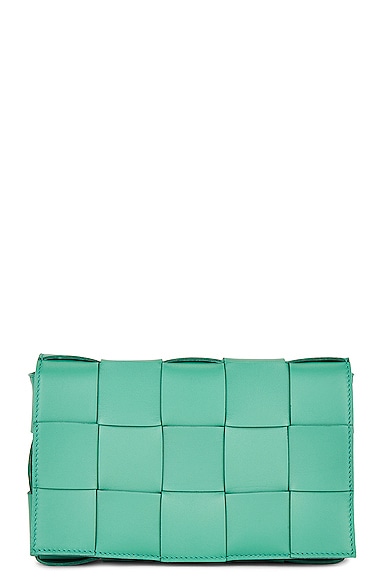 Bottega Veneta Cassette Bag In Mermaid & Gold