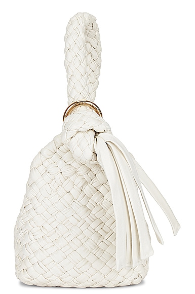 Bottega Veneta Mini Piero Bag in White & Muse Brass