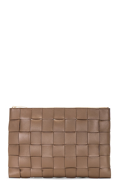 Bottega Veneta Large Flat Pouch in Brown