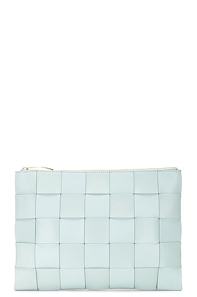Bottega Veneta Medium Flat Pouch in Teal