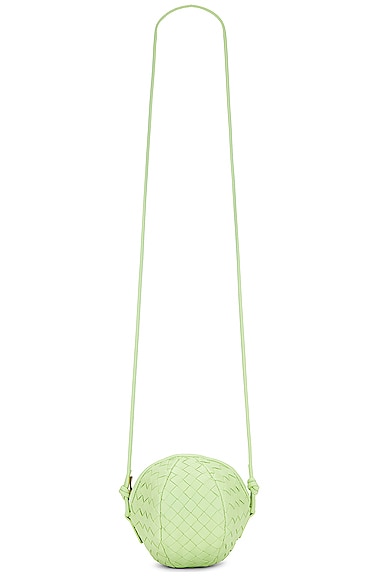 Bottega Veneta Mini Mava Crossbody Bag in Fennel & Muse Brass