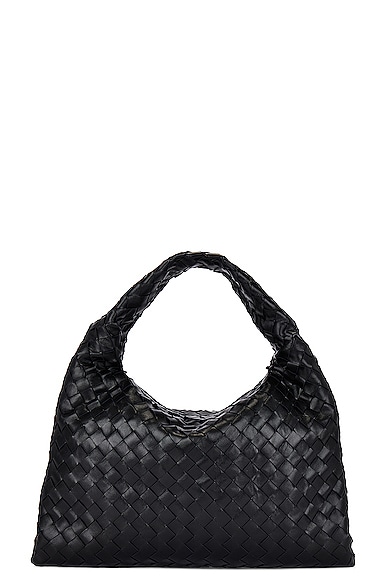 Bottega Veneta Medium Hobo Intrecciato Shoulder Bag In Black