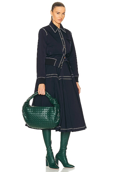 Shop Bottega Veneta Small Jodie Bag In Emerald Green & Gold