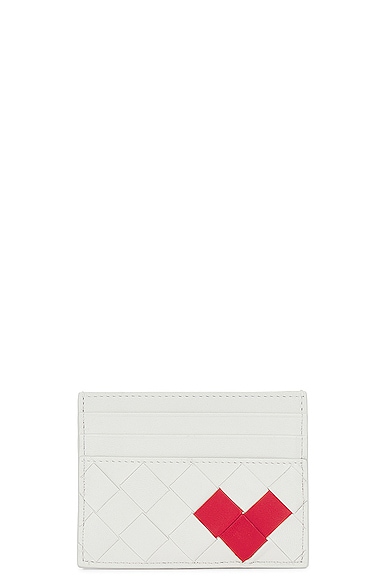 Bottega Veneta Heart Credit Card Case in White | FWRD