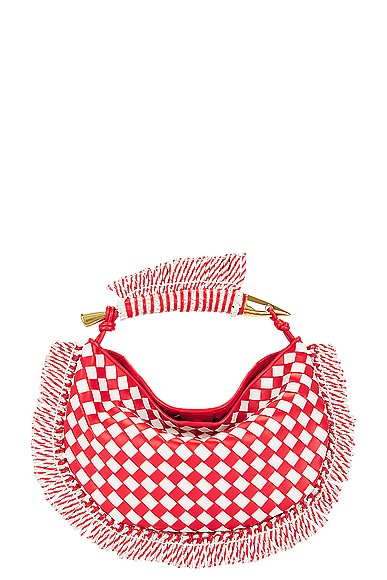 Bottega Veneta Small Sardine Bag in Checkered Fringe