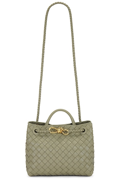 Bottega Veneta Small Andiamo Bag in Travertine & Brass
