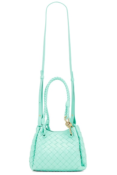 Bottega Veneta Small Andiamo Parachute Bag in Green Oasis & Muse Brass