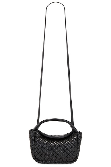 Bottega Veneta Mini Cobble Top Handle Bag in Black & Muse Brass