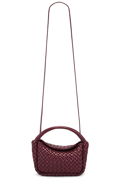 Bottega Veneta Mini Cobble Top Handle Bag in Barolo & Muse Brass