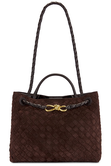 Bottega Veneta Medium Andiamo Bag in Fondant & Muse Brass