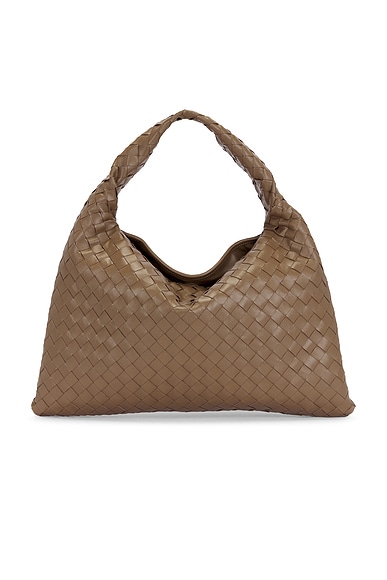 Bottega Veneta Small Hop Bag in Pinecone & Muse Brass