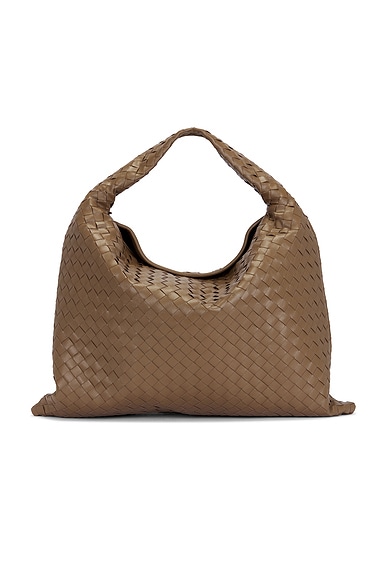 Bottega Veneta Large Hop Hobo Bag in Pinecone & Muse Brass