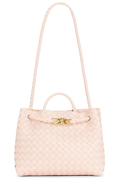 Bottega Veneta Medium Andiamo Bag in Cameo & Muse Brass