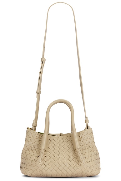 Bottega Veneta Small Pinacoteca Tote Bag in Ecru, Matcha, & Muse Brass