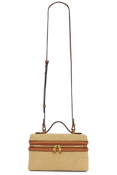 Bottega Veneta Bang Bang Vanity Case in Cane Sugar, Light Wood, Fondant, & Muse Brass
