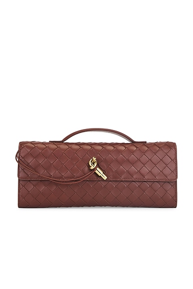 Bottega Veneta Andiamo Long Clutch in Pinecone & Muse Brass Bottega Veneta Andiamo Long Clutch in Pinecone & Muse Brass