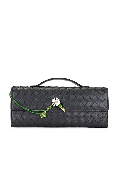 Bottega Veneta Andiamo Clutch in Ardois, Daisy Flower, & Muse Brass