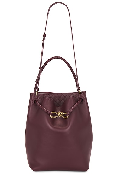 Bottega Veneta Vertical Andiamo Bag in Barolo & Muse Brass