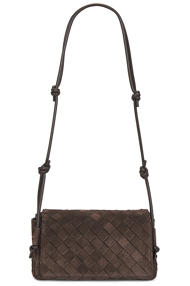 Bottega Veneta Notturno Flap Pouch Bag in Fondant & Gold