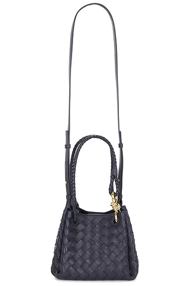 Bottega Veneta Small Parachute Bag in Midnight & Muse Brass