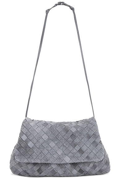 Bottega Veneta Dustbag Giorno Bag in Cloudy Indigo, Gray Mix, & Gold