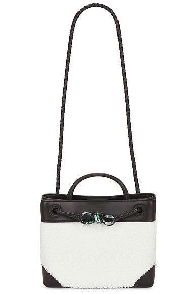 Bottega Veneta Small Andiamo Bag in White & Espresso