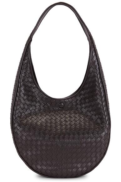 Bottega Veneta Small Ovetto Bag in Espresso & Brass Vibrato