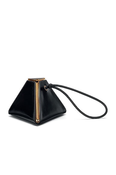 Bottega Veneta Triangle Bag in Black & Gold