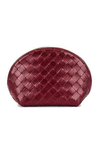Leather Woven Cosmetic Case