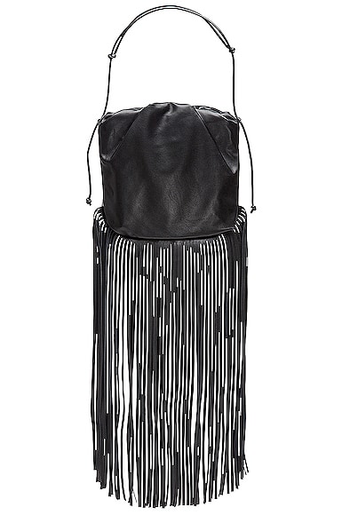 Bottega Veneta The Fringe Pouch in Black & Silver