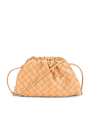 Mini Leather Woven Pouch Clutch Crossbody Bag
