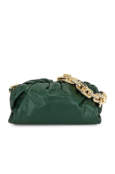 Bottega Veneta The Chain Pouch Bag in Raintree & Gold