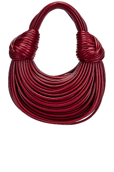 Bottega Veneta Tubular Bag in Dark Red & Gold | FWRD