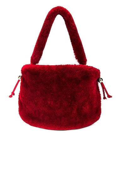 Bottega Veneta Shearling Drop Bag in Red