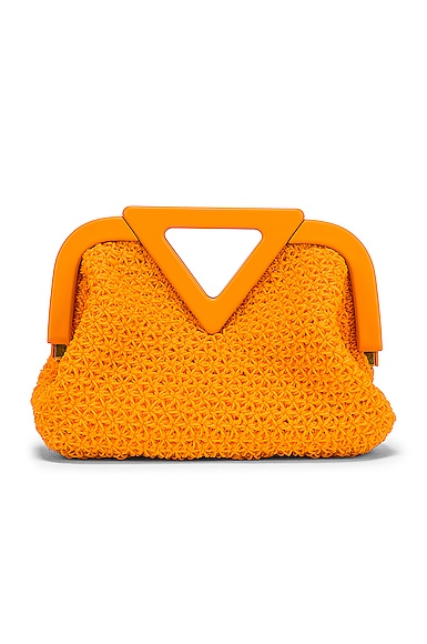 Bottega Veneta Small Point Top Handle Bag in Tangerine & Gold